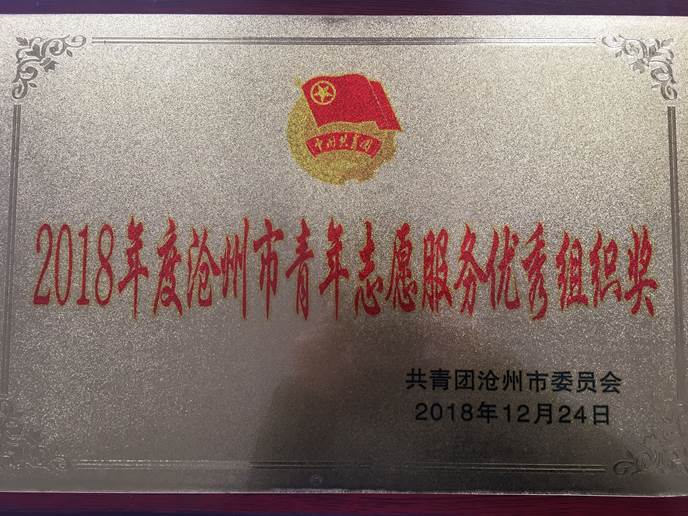 沧州优秀组织奖